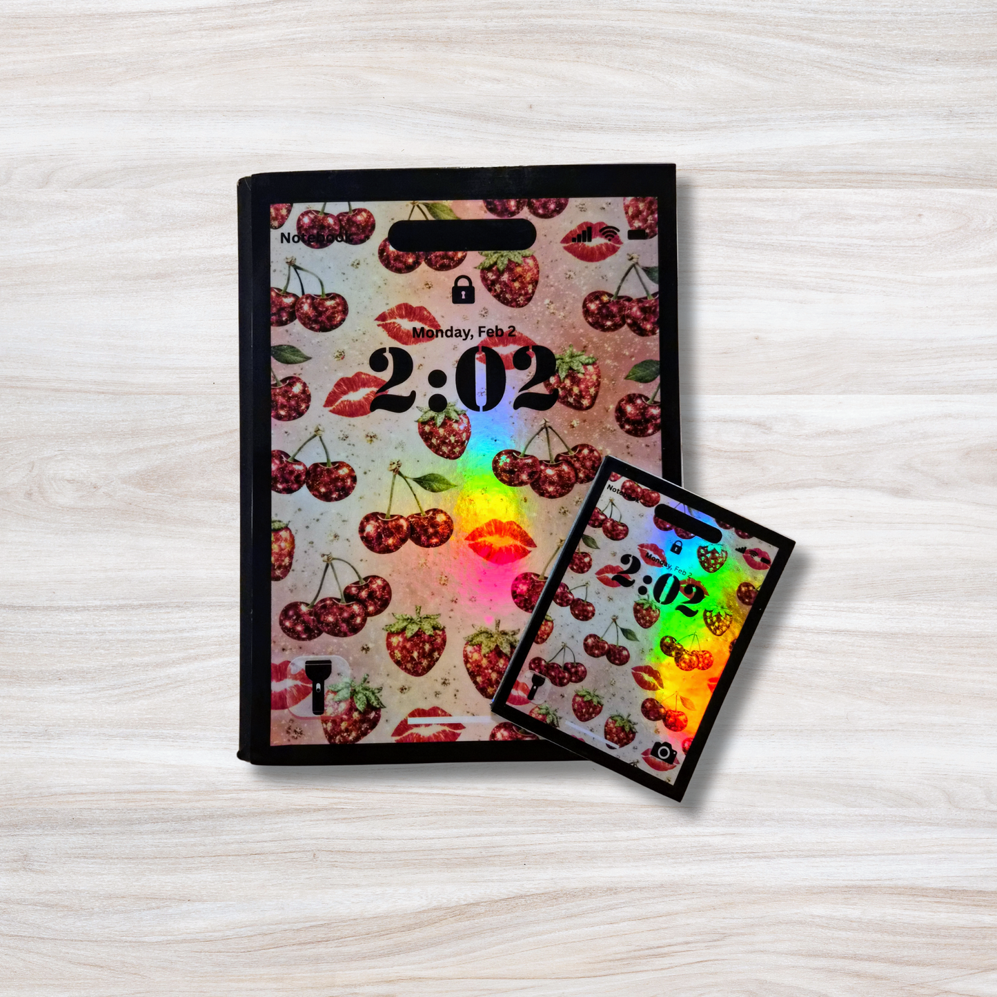 Cherry-Kissed Lockscreen Notebook