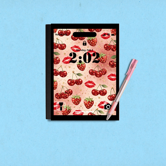 Cherry-Kissed Lockscreen Notebook