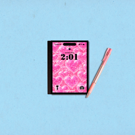 Heart-Shaped lockscreen Mini Notebook