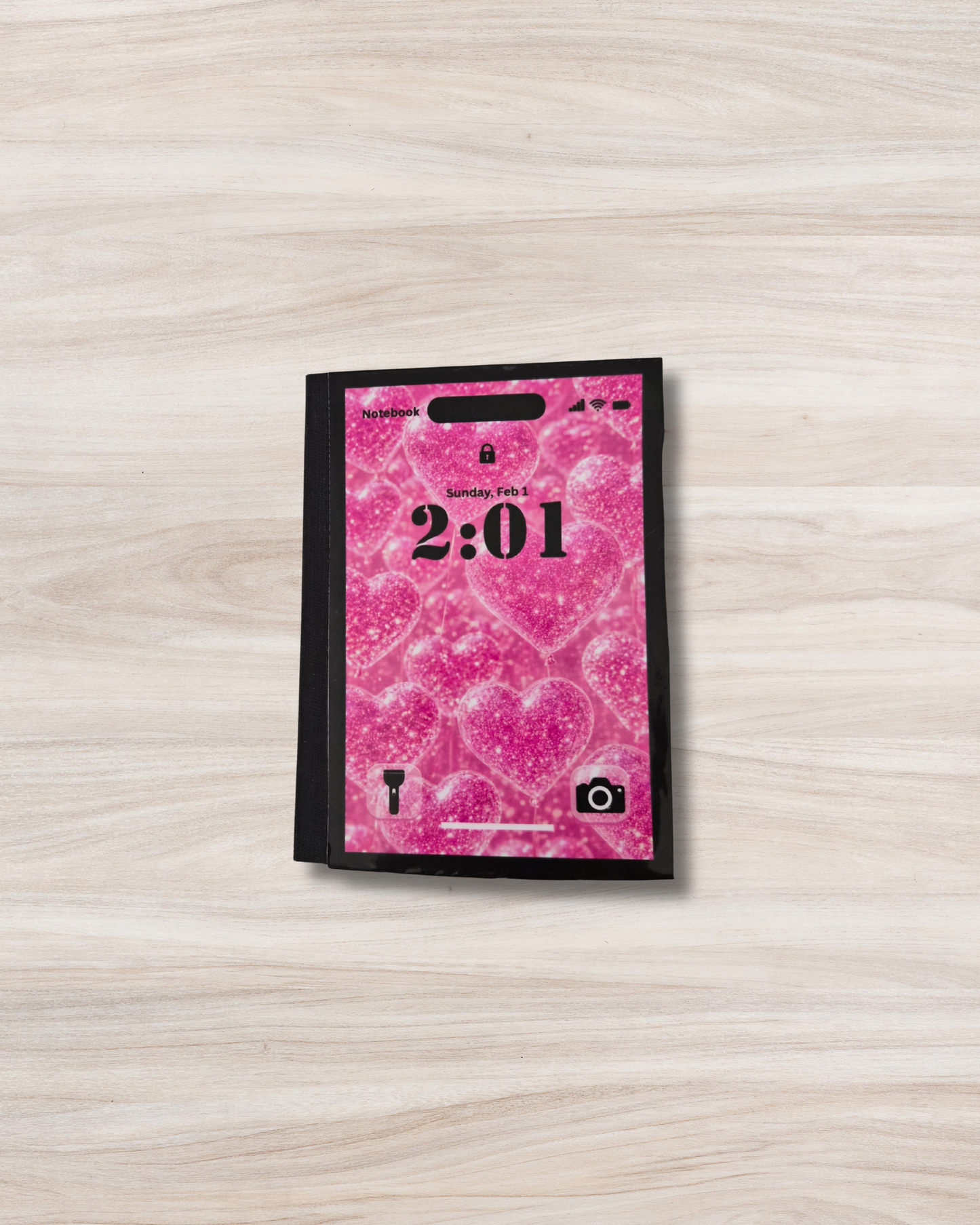 Heart-Shaped lockscreen Mini Notebook