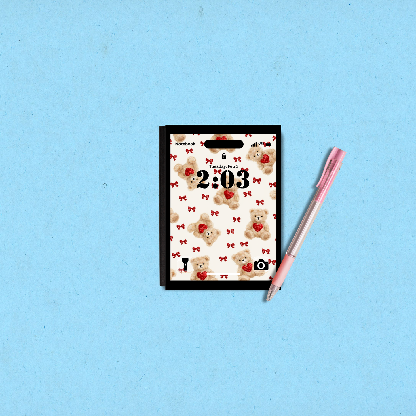 Teddy bear lockscreen Mini Notebook