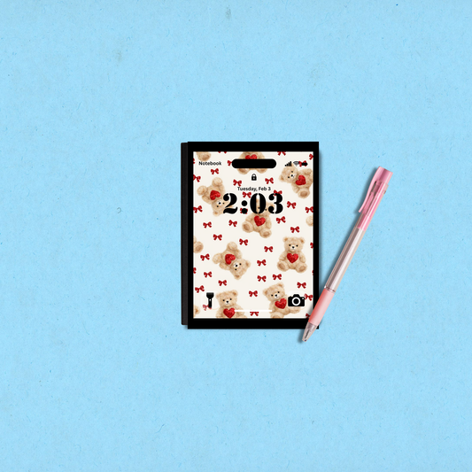 Teddy bear lockscreen Mini Notebook