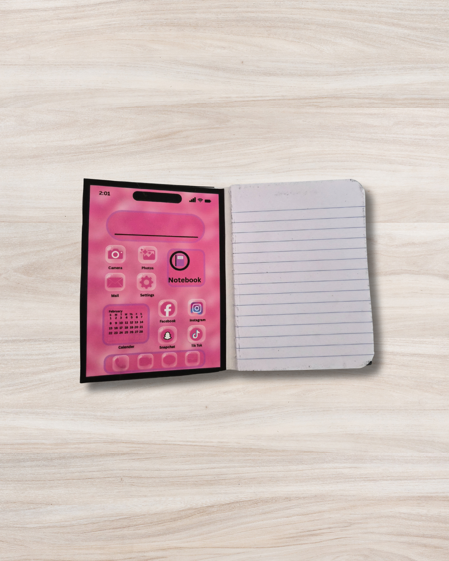 Heart-Shaped lockscreen Mini Notebook