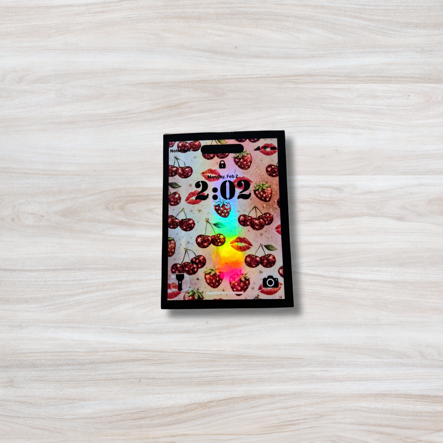 Cherry-Kissed Lockscreen Mini Notebook