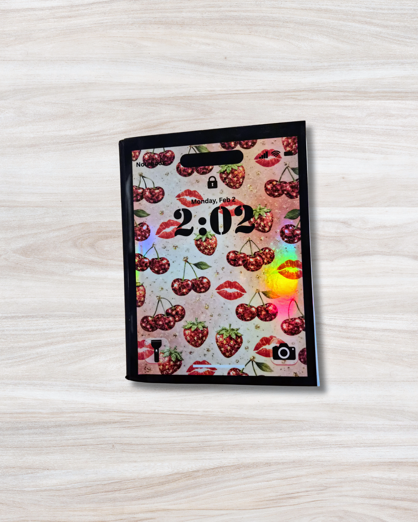 Cherry-Kissed Lockscreen Notebook