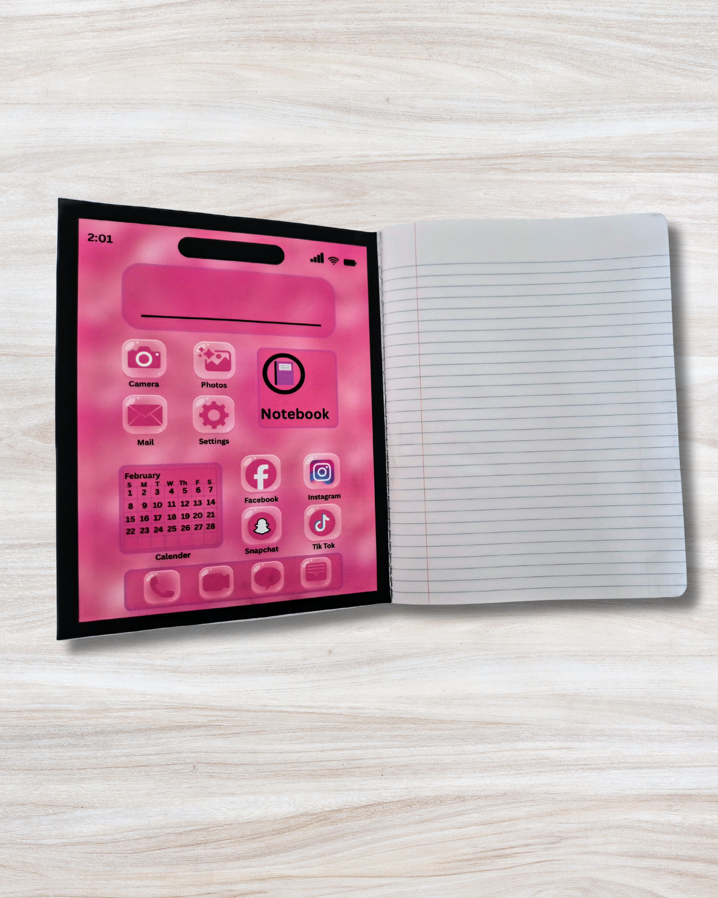 Heart-Shaped Lockscreen Notebook