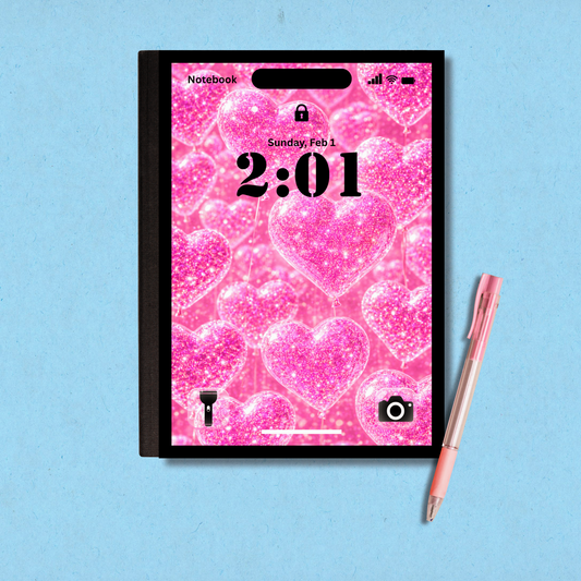 Heart-Shaped Lockscreen Notebook